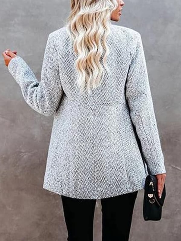 💐Big Sale-50% Off💕Women's Solid Color Pocket Long Sleeve Open Front Coat