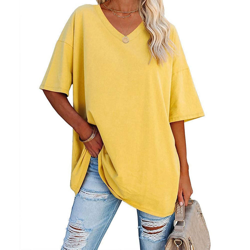 Hot Sale🔥Women's Comfortable Breathable Cotton V-Neck T-Shirt