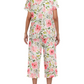 HOT SALE WOMEN'S PRINTED SHORT SLEEVE TOP WITH CAPRI PANTS LOUNGE & SLEEPWEAR SET