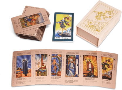 🔮40% OFF NOW! ✨ Witchy Cauldron Tarot Card Set – Rose Gold Accents, Complete Guide Book & Velvet Pouch 🎴📖