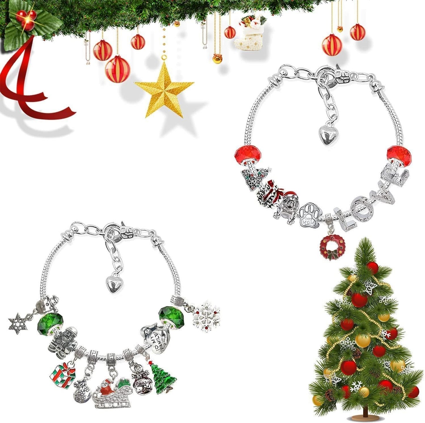 🎅Early Xmas Sale 46% OFF💥DIY 24 Days Christmas Countdown Calendar Bracelets Set