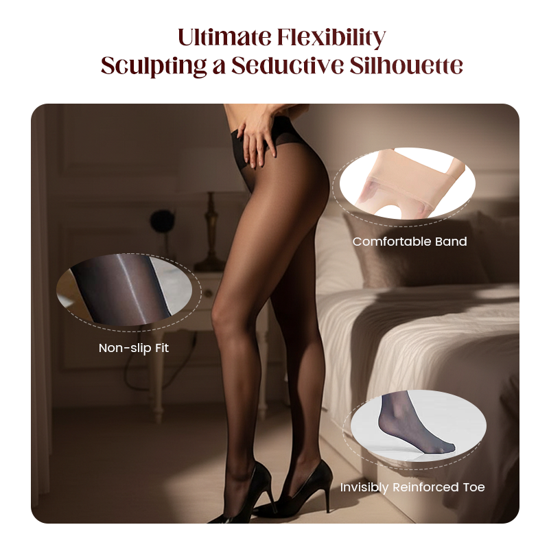 Shiny Sheer Tights for Women – Snag-Resistant & Non-Slip