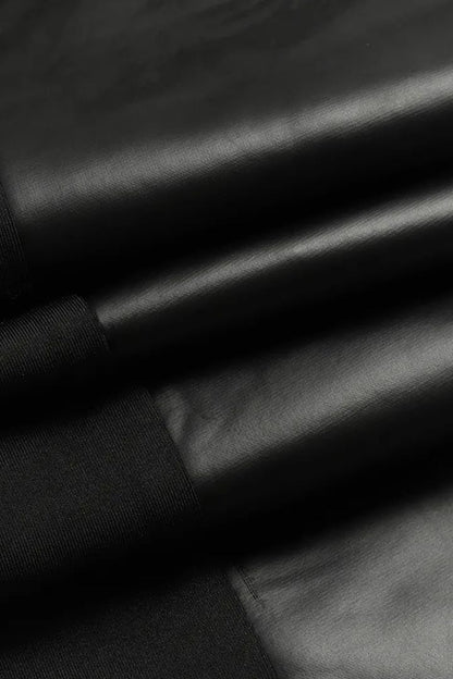 🔥Hot Sale 49% Off🔥Leather Pants With Contrasting Trim And Zipper