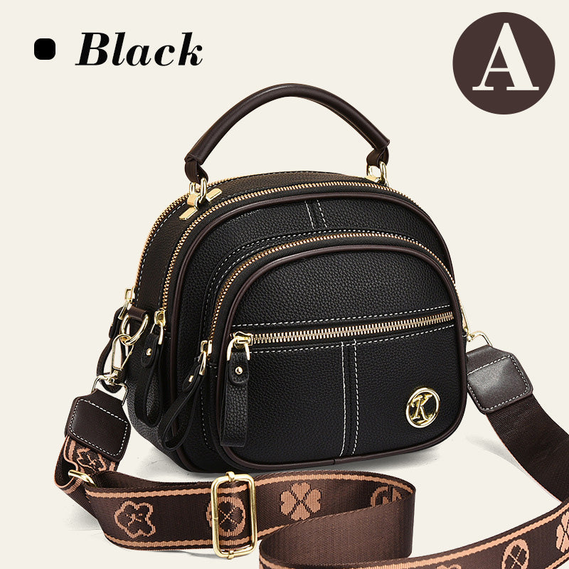 ✨Mother's Day Sale🎁Classic Multifunctional Compartments Adjustable Wide Shoulder Strap Leather Crossbody Bag