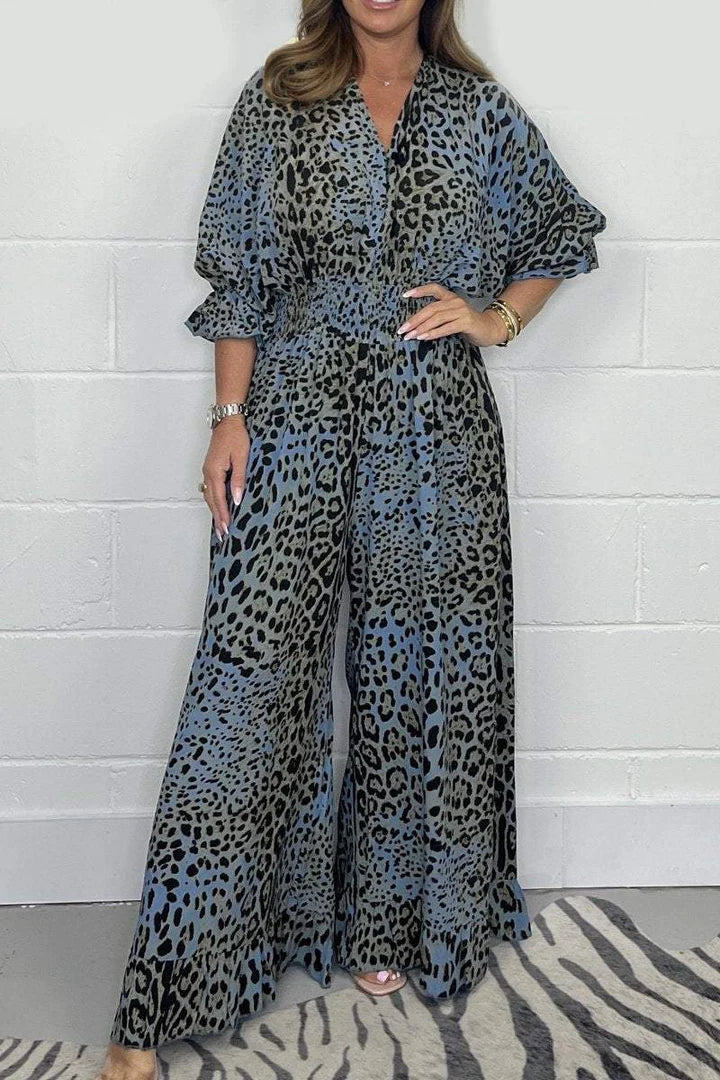 🔥Last Day Promotion 50% OFF - Leopard print casual loose jumpsuit