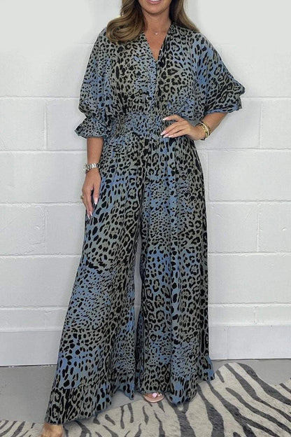 🔥Last Day Promotion 50% OFF - Leopard print casual loose jumpsuit