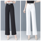 Loose-fitting summer trousers in icy silk for women
