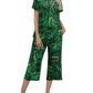 HOT SALE WOMEN'S PRINTED SHORT SLEEVE TOP WITH CAPRI PANTS LOUNGE & SLEEPWEAR SET