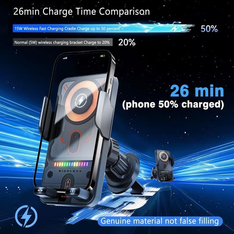 🔥HOT SALE 57% OFF🎁⚡Over 50,000 sold! 📱Smart 2-in-1 Car Rotating Mobile Phone Holder & Wireless Charger⚡