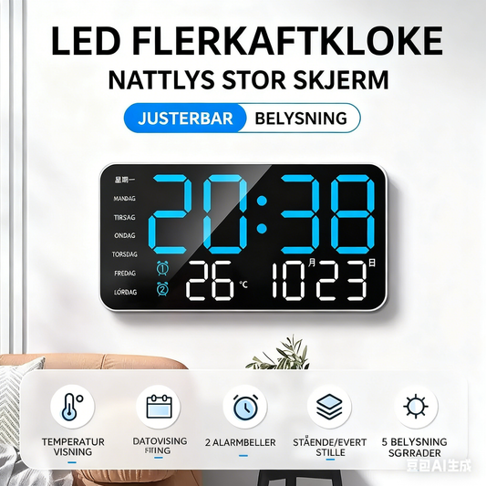 📢49% OFF!⏰Multifunctional decorative LED digital wall clock