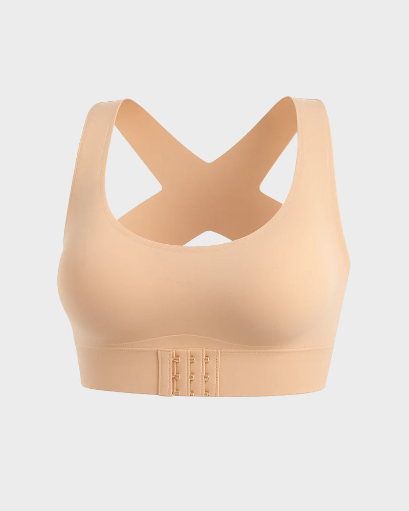 📢📢70 %  OFF !! ⏰Front Closure Cross-Back Wireless Posture Bra