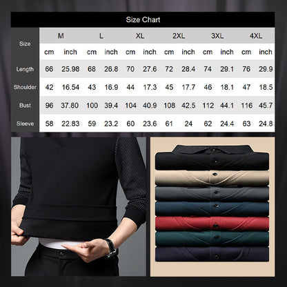 🎅Christmas Sale - 50% OFF🎅Men's Lapel Faux Two-Piece Knitted Shirt