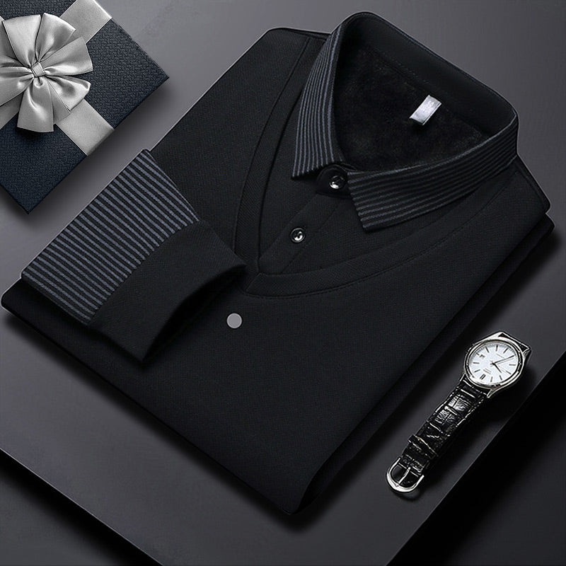 🎅Christmas Sale - 50% OFF🎅Men's Lapel Faux Two-Piece Knitted Shirt