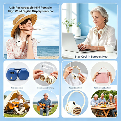 🔥Summer Specials-Foldable USB Rechargeable Neck Hanging Fan