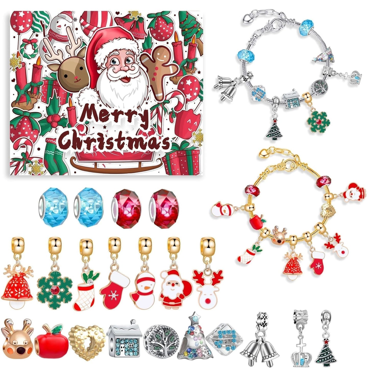 🎅Early Xmas Sale 46% OFF💥DIY 24 Days Christmas Countdown Calendar Bracelets Set