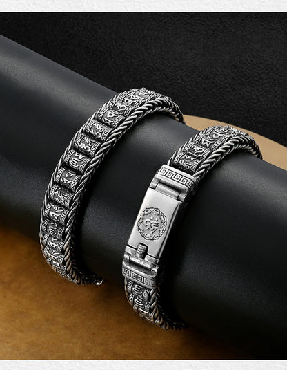 💎 49% OFF! 💎 Tibetan Prayer Wheel Bracelet – 925 Sterling Silver, Lucky Charm & Valentine's Day Gift