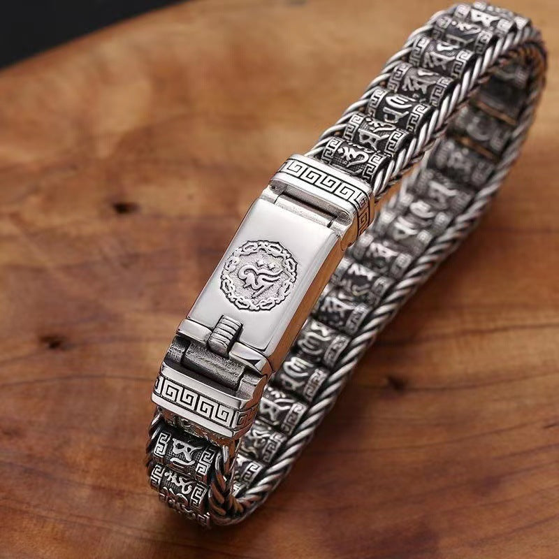 💎 49% OFF! 💎 Tibetan Prayer Wheel Bracelet – 925 Sterling Silver, Lucky Charm & Valentine's Day Gift