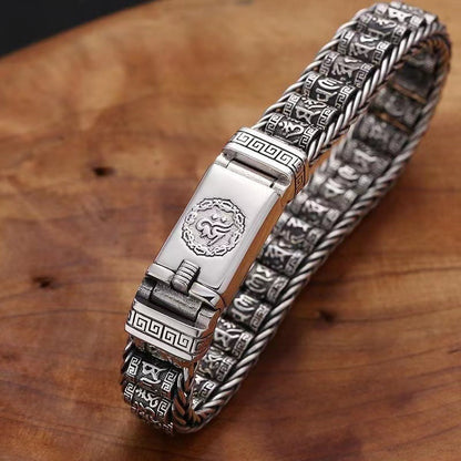 💎 49% OFF! 💎 Tibetan Prayer Wheel Bracelet – 925 Sterling Silver, Lucky Charm & Valentine's Day Gift