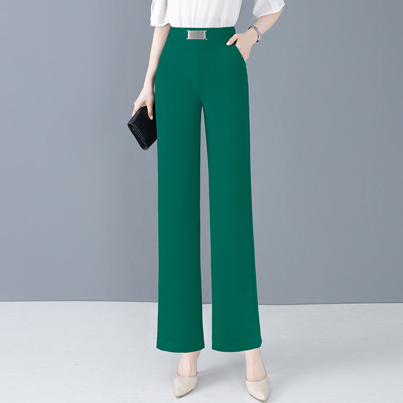 Loose-fitting summer trousers in icy silk for women