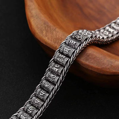 💎 49% OFF! 💎 Tibetan Prayer Wheel Bracelet – 925 Sterling Silver, Lucky Charm & Valentine's Day Gift