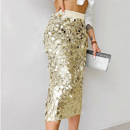 💖LAST DAY SALE 50% OFF👍✨Women's Glitter Sequins Midi Skirt