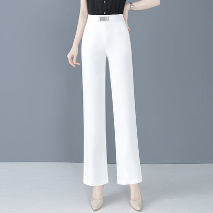 Loose-fitting summer trousers in icy silk for women