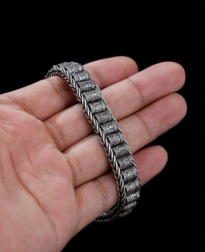 💎 49% OFF! 💎 Tibetan Prayer Wheel Bracelet – 925 Sterling Silver, Lucky Charm & Valentine's Day Gift