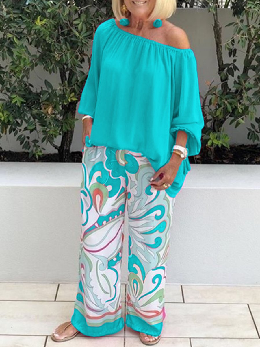 💥49% OFF – Limited Time💥Women's Trousers and Off Shoulder Top 2-Piece