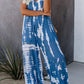 🔥Summer Hot Sale💝Women's Casual Strap Loose Tie-Dye Wide Leg Jumpsuit