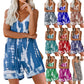 🔥Summer Hot Sale💝Women's Casual Strap Loose Tie-Dye Wide Leg Jumpsuit