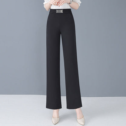 Loose-fitting summer trousers in icy silk for women