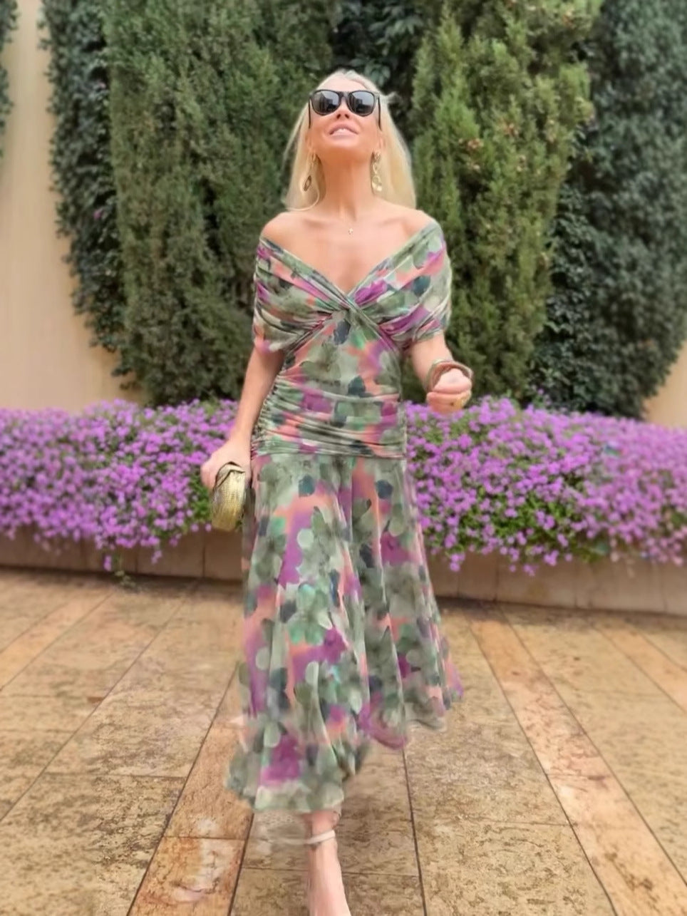 Women's Elegant Mesh Boutonniere Dress