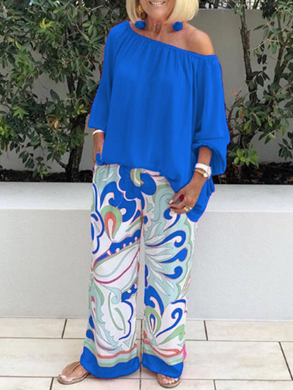 💥49% OFF – Limited Time💥Women's Trousers and Off Shoulder Top 2-Piece
