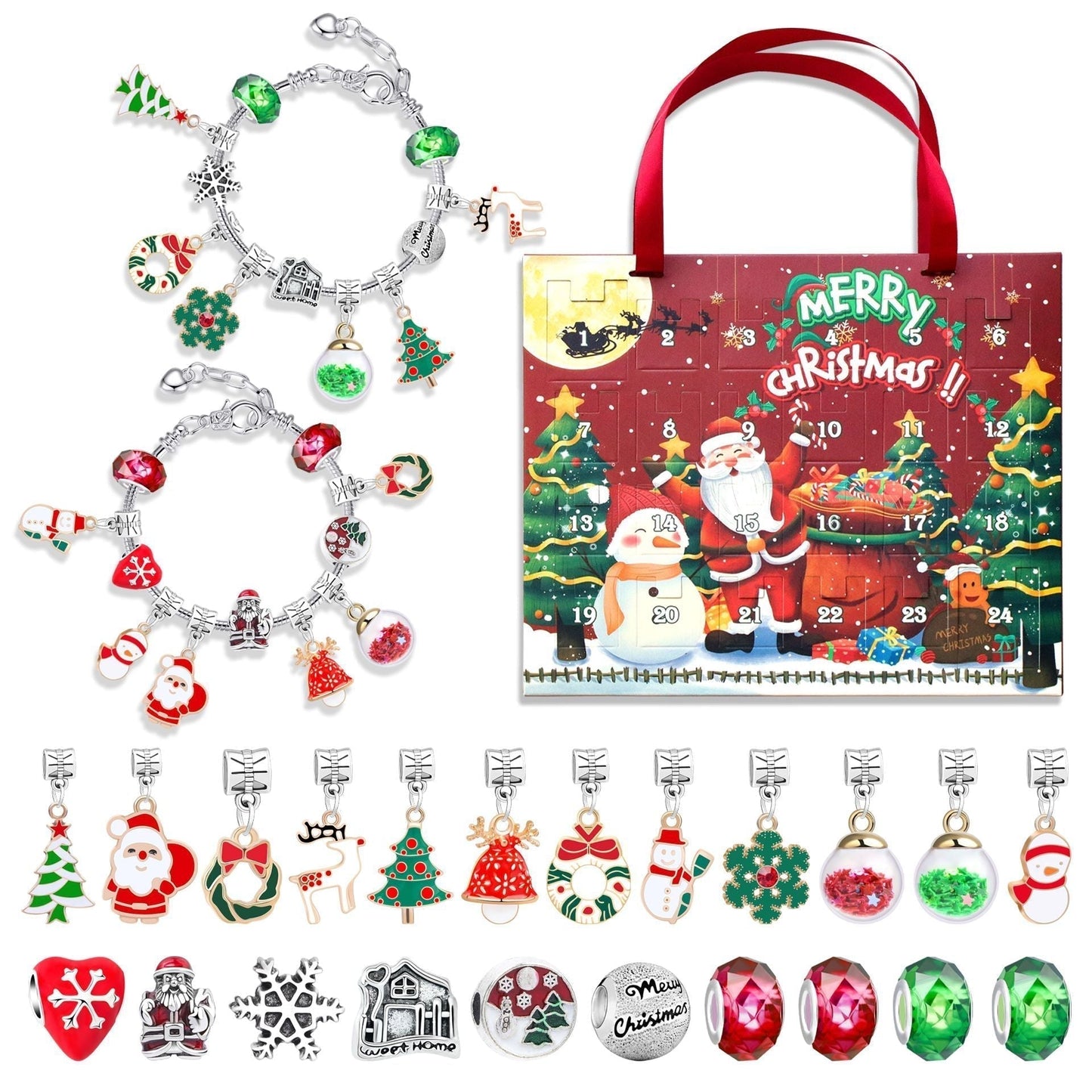 🎅Early Xmas Sale 46% OFF💥DIY 24 Days Christmas Countdown Calendar Bracelets Set