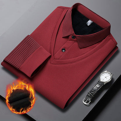 🎅Christmas Sale - 50% OFF🎅Men's Lapel Faux Two-Piece Knitted Shirt