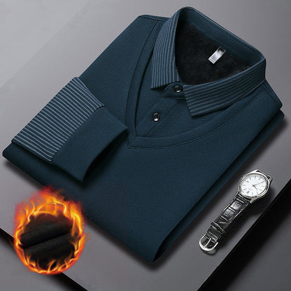 🎅Christmas Sale - 50% OFF🎅Men's Lapel Faux Two-Piece Knitted Shirt