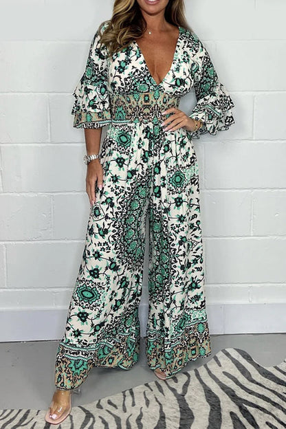 🔥Hot Sale 50% Off🍃Leopard print V-neck jumpsuit