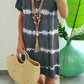 Tie-dye Striped Short-sleeved Loose T-shirt Dress