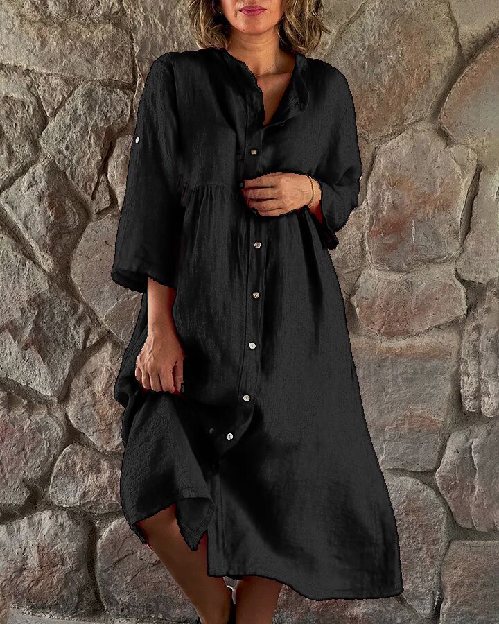 Women's Loose Cotton Shirt Dress