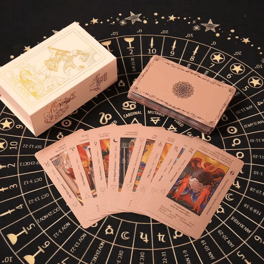 🔮40% OFF NOW! ✨ Witchy Cauldron Tarot Card Set – Rose Gold Accents, Complete Guide Book & Velvet Pouch 🎴📖