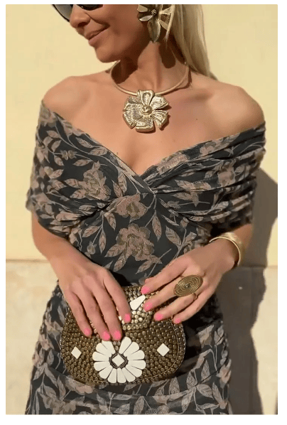 Women's Elegant Mesh Boutonniere Dress
