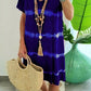 Tie-dye Striped Short-sleeved Loose T-shirt Dress