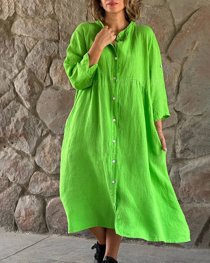 Women's Loose Cotton Shirt Dress