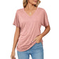 💕Hot Promotion- UP TO 50% OFF🌷V-Neck Solid Color Loose Ladies Tops