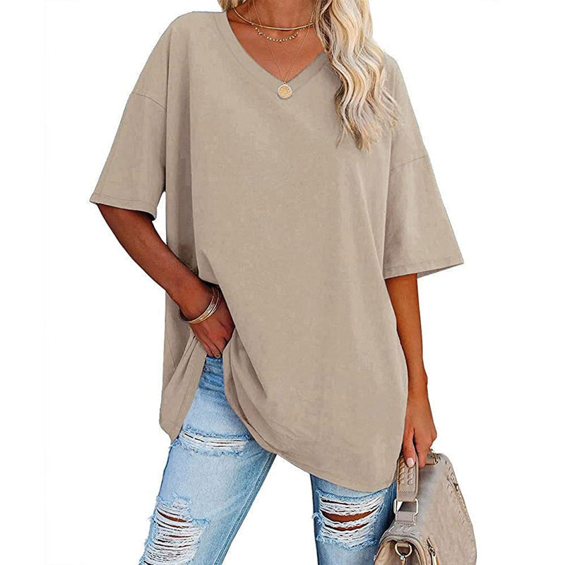 Hot Sale🔥Women's Comfortable Breathable Cotton V-Neck T-Shirt