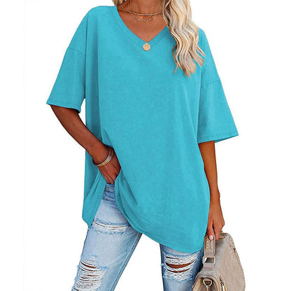 Hot Sale🔥Women's Comfortable Breathable Cotton V-Neck T-Shirt