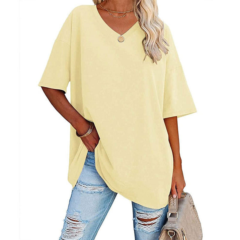 Hot Sale🔥Women's Comfortable Breathable Cotton V-Neck T-Shirt