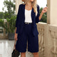 Women’s Casual Two-Piece Open Front Top & Bermuda Shorts Set