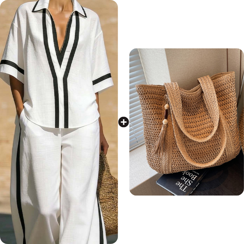Women's Casual Color-Block 2-Piece Set
