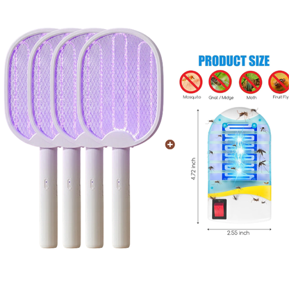 🦟 2-in-1 Foldable Electric Mosquito Swatter⚡ Swat, Zap & Sleep Bite-Free